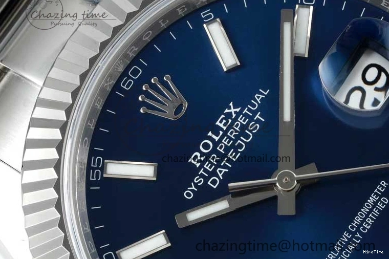 MiroTime 0224 DateJust 41 126334 NTF 1:1 Best Edition 904L Steel Blue Stick Dial on Oyster Bracelet VR Durable 2280